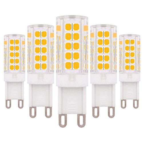 G9 Dimmable LED Bulb 6W Warm White 3000K 60W Halogen Bulb Replacement, 220V - 240V, 5-Pack