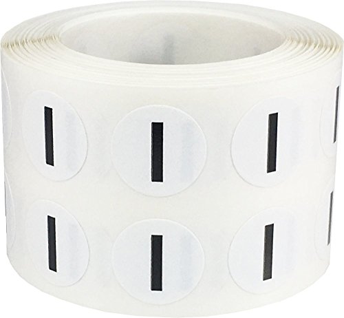 Letter I Inventory Labels .5 Inch Round Circle Dots 1,000 Adhesive Stickers