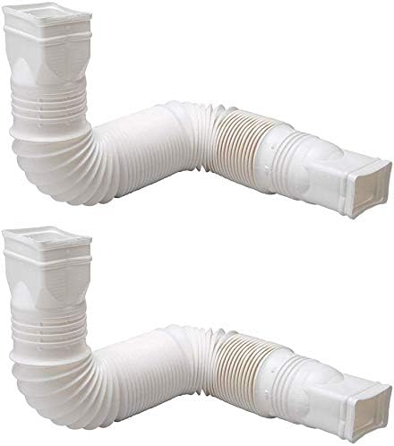 Flex-Drain 85010 Downspout Extension, White - 2 Pack