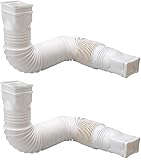 Flex-Drain 85010 Downspout Extension, White - 2 Pack