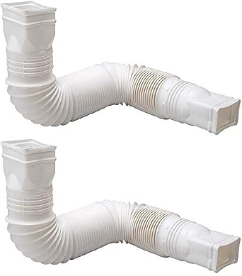 Flex-Drain 85010 Downspout Extension, White - 2 Pack