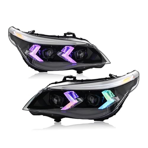 �����ԗp�t�����g�w�b�h���C�g�Z�b�g Compatible With For 5 Serias E60 E61 2005 2006 2007 2008 2009 2010 �w�b�h�����v�iAFS��Ή��j �v���W�F�N�^�[�����Y DRL�t���w�b�h���C�g�A�b�Z���u��
