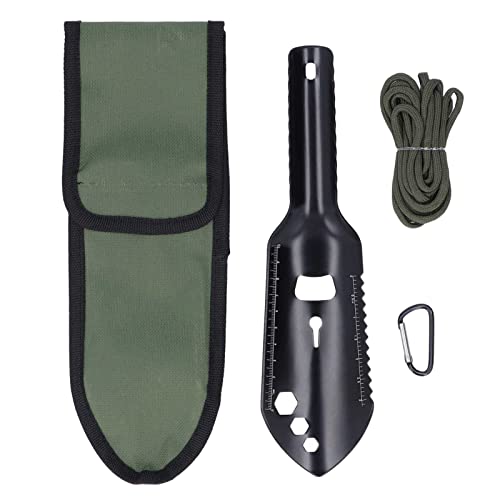 Garden Hand Trowel, Aluminum Alloy Multipurpose Camping Shovel Outdoor Portable Backpacking Shovel Lightweight Hiking Shovel With Paracord (Black) #TOP9