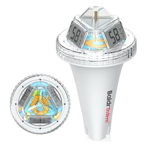 Image of BaldrTherm Pool Thermometer Digital Swimming Floating Easy Read, Anti-Fog 360 Reading, IPX7 Water Temperature Monitor for Hot Tub /Ice Bath /Swimming Pool /SPA /Aquarium /Pond
