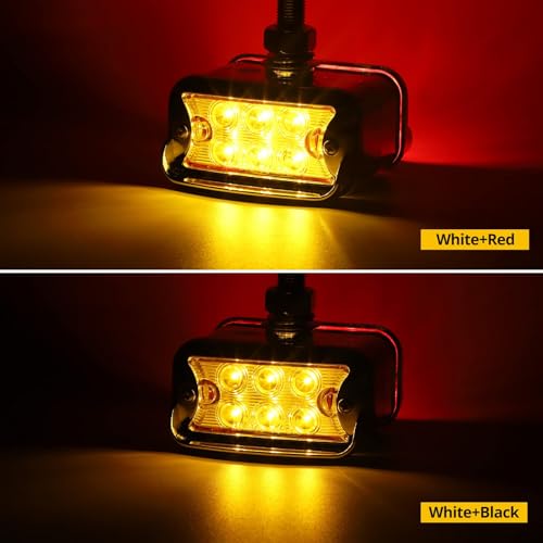 Luces de posición intermitentes 12 LED rectangulares cromadas para parachoques de camión Peterbilt 4