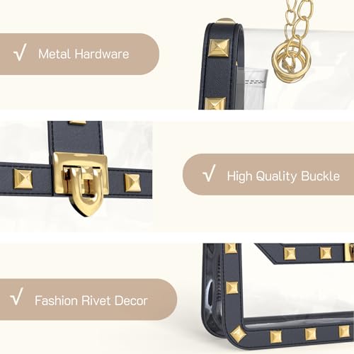 Image of Missnine Clear Bag for Stadium Events Clear Crossbody Purse Stadium Approved Women Transparent Shoulder Bag for Concerts