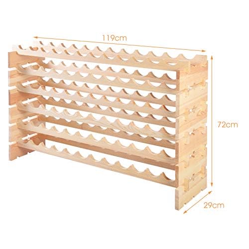 FANTASK Étagère à vin en Bois empilable avec 6 Niveaux pour 72 Bouteilles, étagère à Bouteilles