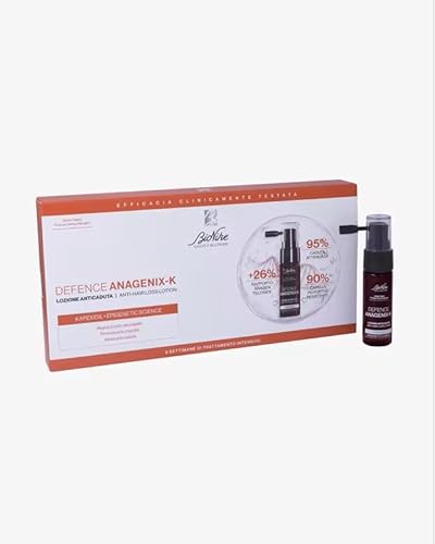 BioNike Defence Anagenix-K, Lozione Anticaduta, Contrasta la Caduta dei capelli e il Diradamento del cuoio capelluto, Uomo e Donna, 6 Flaconcini da 15ml