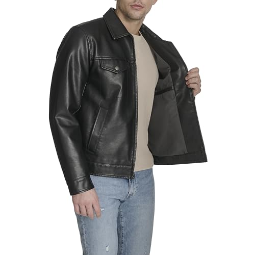Image of Levi's Men's Levi's Men's Faux Leather Modern Trucker Jacket