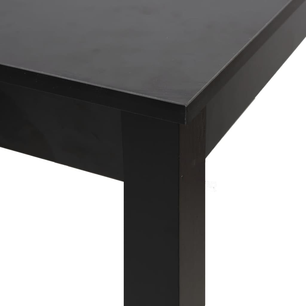 Mesa de bar negra 115 × 55 × 107 cm de tablero MDF y patas de madera de pino, diseño moderno, resistente y fácil de limpiar, para cocina, comedor, oficina en casa