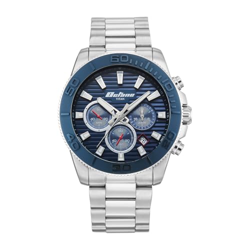 Image of Titan Octane Fashion Accendo Chronograph with Knurled Bezel & Lume Hands Watch for Men - 90239KM01