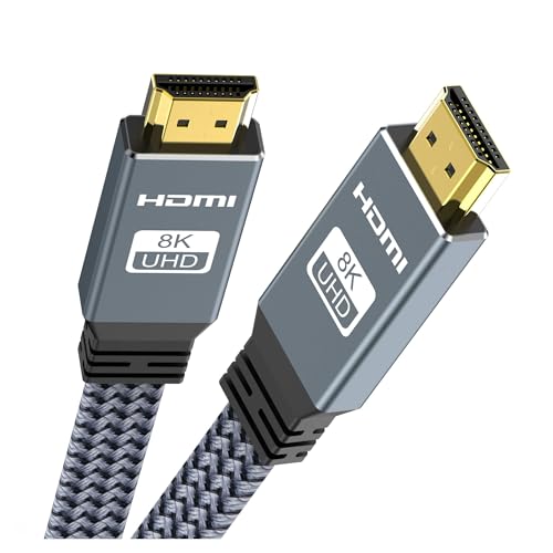 8K HDMI �t���b�g�P�[�u�� 48Gbps ���� 8K60 4K120 144Hz �ґg HDMI 2.1 �R�[�h 3D EARC HDCP 2.2 & 2.3(15FT-5M-197inch)