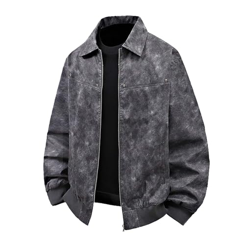 Veste en cuir hommes blouson zippé style urbain pour sortir