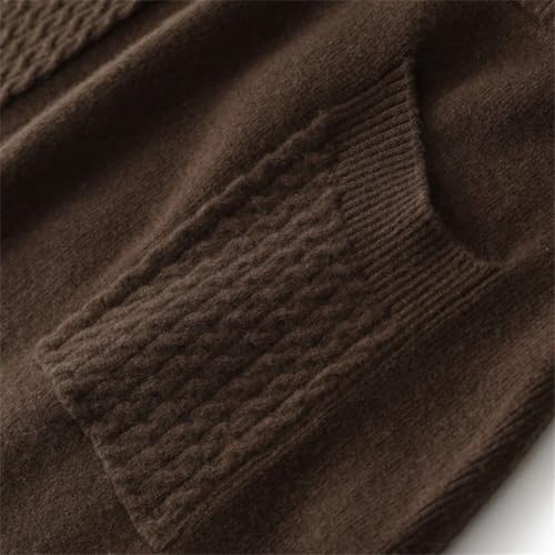 Women Winter Merino Wool Skirt Elastic Waist Casual Twisted Flower Knit Skirt with Pockets3