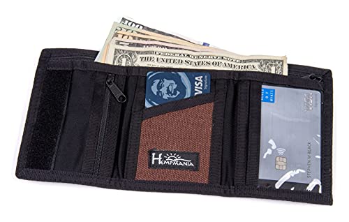 Hemp Eight Compartment Tri-fold Wallet – Black – One Size2