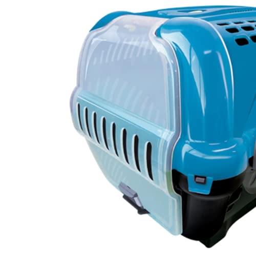 Furacão Pet Luxo Caixa de Transporte, Azul/Cinza, 2