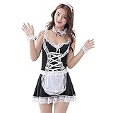 elevi Sexy Lingerie Outfits Frisky French Maid Sexy Costume for Women Black