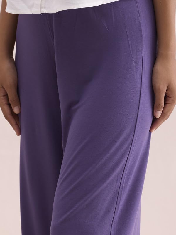 Image of GO COLORS Soft Viscose Knit Palazzo Full Length for Women| Breathable, Mid Rise
