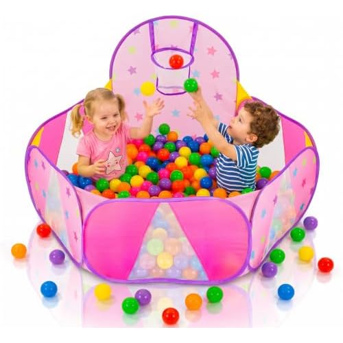 Nubuni Bällebad Baby | Eckig Viereckig Ball Pit Bällebecken Ab 1 Jahr Rosa