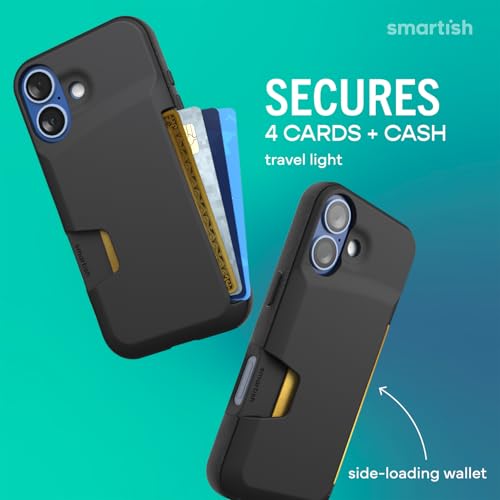 Smartish® iPhone 17 Wallet Case - Wallet Slayer Vol. 1 [Slim + Protective] Credit Card Holder - Drop Tested Hidden Credit Card Slot Cover for Apple iPhone 17 - Black Tie Affair by Smartish - Used condition - US$20.96