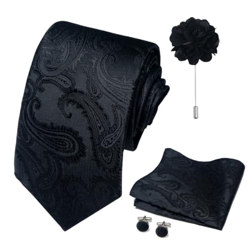 Image of joy alice 70 Colors Ties Set Men Mixed Color Necktie Handkerchief Cufflinks Brooch 3.15 Formal
