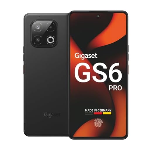 Gigaset GS6 PRO Smartphone – 256GB+8GB RAM - 6,67" FHD+ OLED-Display mit 120Hz - Octa-Core 5G Prozessor - 64+8+2MP Triple-Kamera - 5.300mAh(typ.) Akku, wechselbar - Android 15 - Made in Germany, black