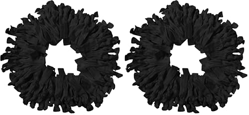 Kenz Laurenz 100 Hair Ties No Crease Ribbon Elastics Ouchless Ponytail Holders Hair Bands (100 Hair Ties-Black) (Pack of 2)