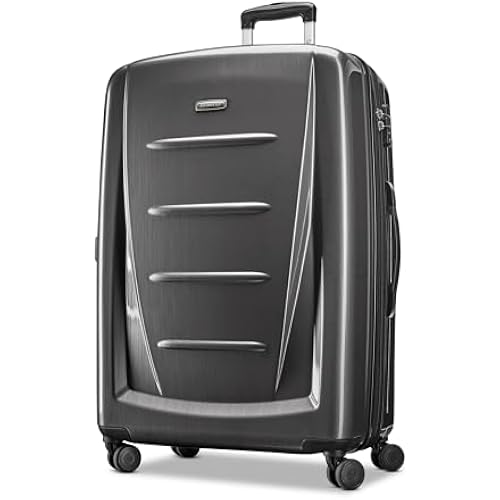 Samsonite Winfield 2 Hardside Expandable Luggage with Spinner Wheels, Charcoal, Checked-Large 28-Inch