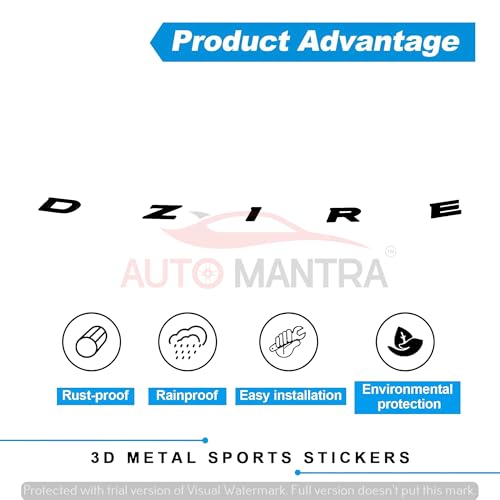 Image of DZIRE Self Adhesive | Metal Sticker Logo Badge 3D Emblem Car Sticker (Black)