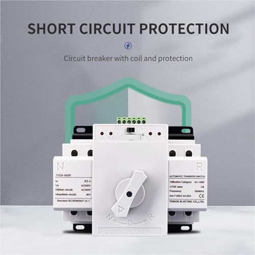 ATS Interruptor de transferencia automático 2P 63A para asegurar la energía en hogares 6