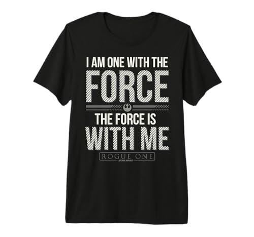 T-shirt Star Wars Rogue One I Am One With The Force en coton premium noir
