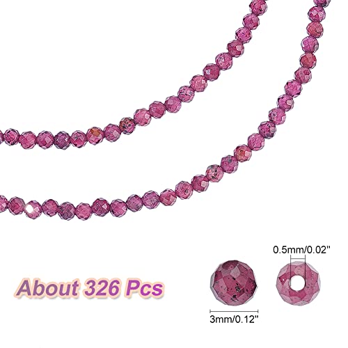 NBEADS about 326 Pcs 3mm Micro Faceted Gemstone Beads - Image 2
