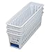 Slim Plastic Storage Trays Baskets in White- Set of 3