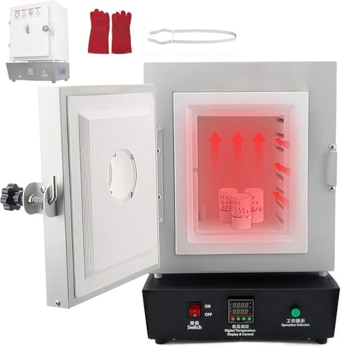 AFLEPCBRQ Electric Muffle Furnace 1150°C, Pottery Kiln for Home and Industrial Use, Metal Melting Oven, 1500W Heating for Dentistry and Jewelry Treatment