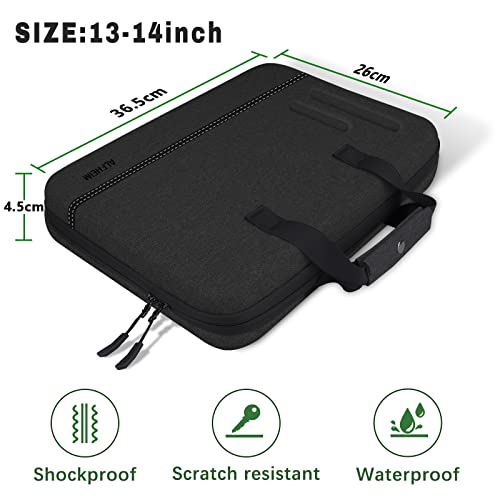 Alfheim 13-14/14,2 inch hardshell laptop met handvat, waterdichte beschermhoes, laptop-tablet-hoes, compatibel met MacBook Pro A2443 (zwart) - Image 6