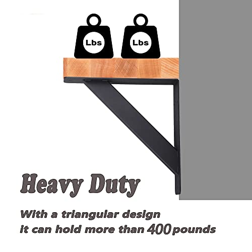 Yzzhaj Countertop Support Brackets,10”X10"X2"Heavy Duty Shelf Bracket,Solid Shelving Brackets, Mantel Brackets For Tops Cabinetry Table Desk Black #TOP5