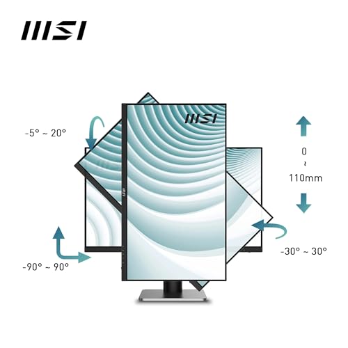 Image of MSI PRO MP243XP 23.8 Inch Full HD Office Monitor - 1920 x 1080 IPS Panel, 100 Hz, Eye-Friendly Screen, VESA Mountable, Built-in Speakers, Display Kit Support, 4 Way -Adjustable - HDMI 1.4, DP 1.2a