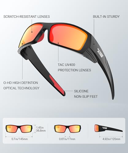 Image of Polarized Sport Sunglasses-for-Men Sun-Glasses: Mens Wrap Sunglasses for Fishing Cycling Running UV400 Protection