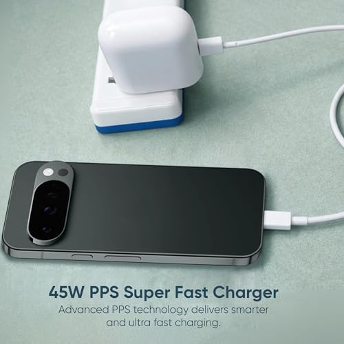 Image of KARWAN 45W PPS Charger Adapter [2Yrs Warranty] USB C Rapid Fast Charging Adapter Compatible with Google 10a /10 Pro /10 Pro XL /10 Pro Fold /10 /9a /9 Pro /9 Pro XL /9 /Buds & More, BIS Certified Wall Charger