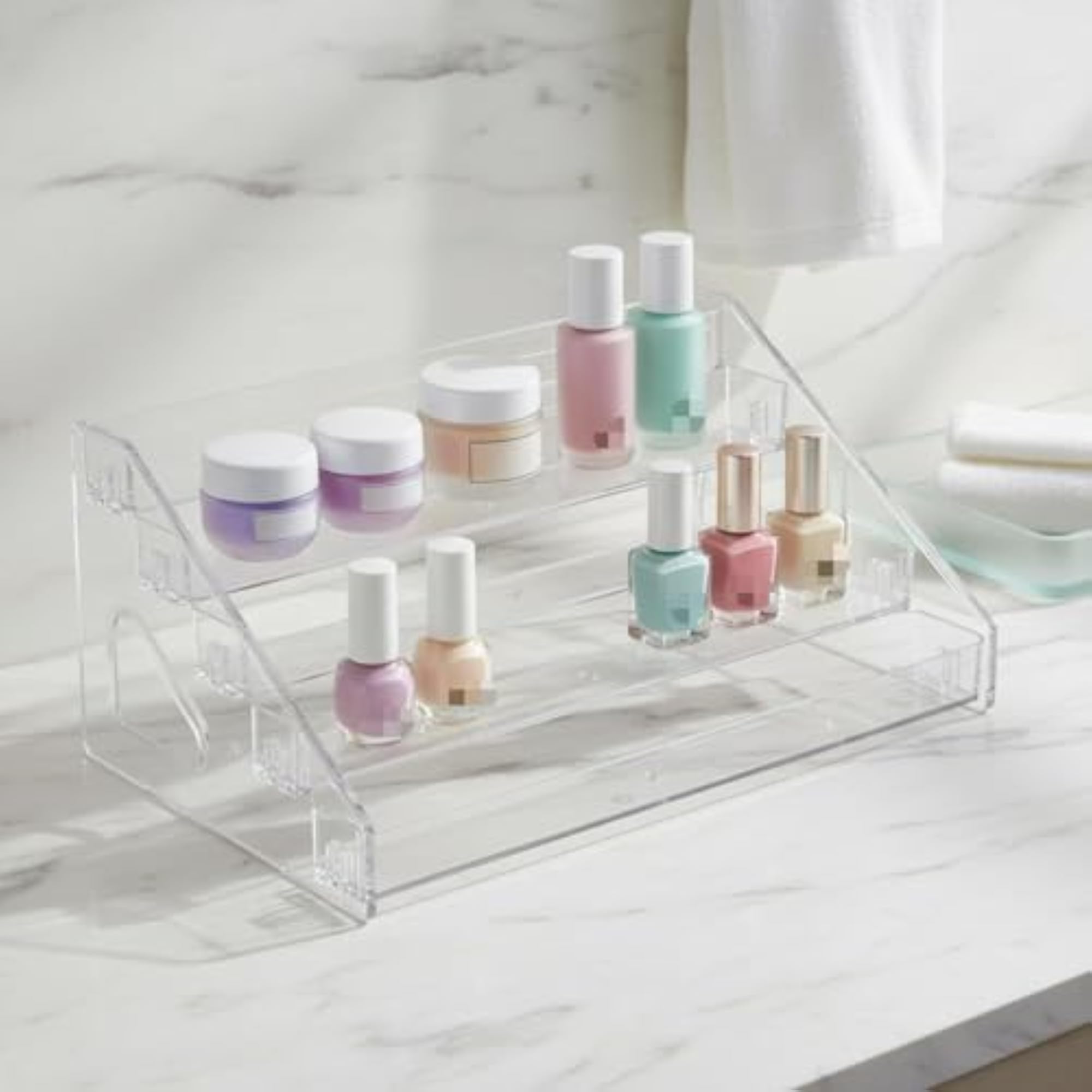 Transparent Clear Staircase Display Shelf, Multi Use Organizer