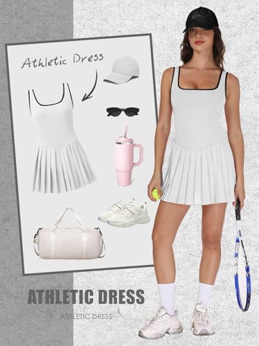 Image of NIASHOT Athletic Dress for Women with Shorts Sleeveless Womens Golf Dress