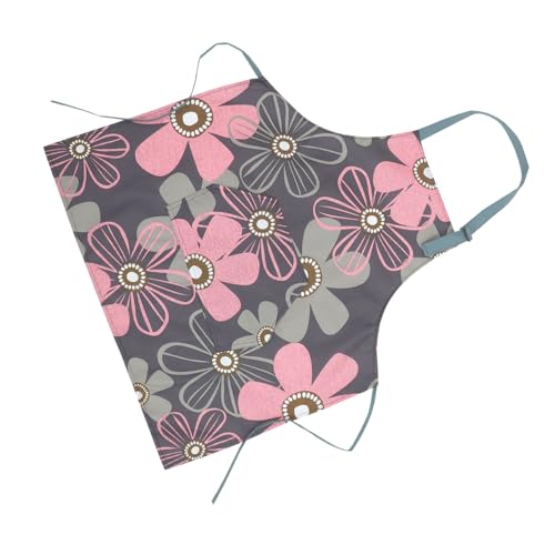 QUMIIRITY 防水キッチンエプロン レディース 可愛い ポケット付き 大容量収納 油汚れ防止 家用料理作業用