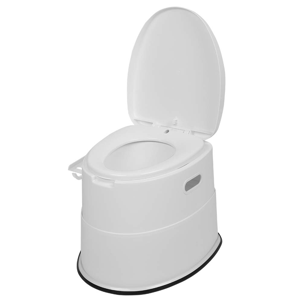 Bonnlo Campingtoilette Tragbare Reisetoilette, Abnehmbarer Inneneimer Mobile Toilette Mit Sitz, Deckel und Toilettenpapier-Halter, für Camping