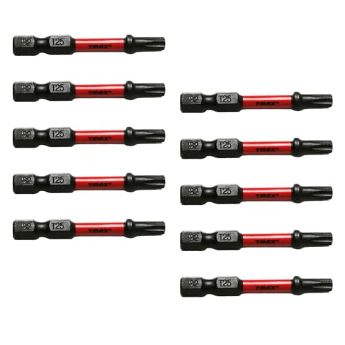 TMAX 25p T25 Torx Star 6 Point 2" Impact Torsion Screwdriver Bit, S2 Steel