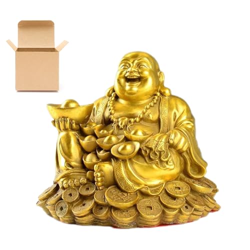 Cecailin Golden Laughing Buddha Statue, New Home Decor, Happy Buddha Statue, Zen Garden