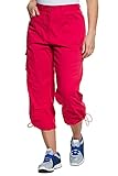 rote cargohose damen Leichte Basic 7/8 Hose in vielen Farben für jeden Tag! Besonders für Freizeit, Urlaub oder Sport geeignet. Teilelastischer Bund mit Gürtelschlaufen und elastische Saumkordel für einen hohen Tragekomfort.