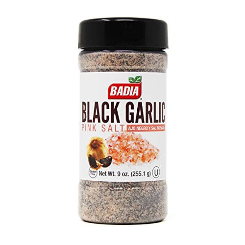 Badia Black Garlic Pink Salt, 9 oz - Pink Himalayan Salt with Black Garlic, All Purpose Seasoning...