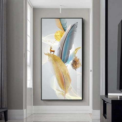 Peinture toile arbre doré pour une décoration de salon moderne