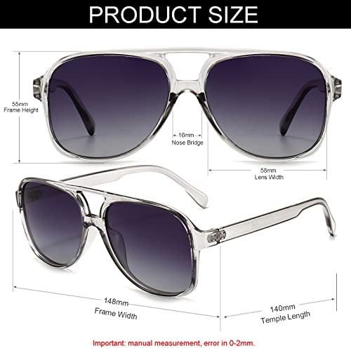 Image of Polarized Classic Vintage Aviator Sunglasses for Men Women Large Frame Retro 70s Sunglasses