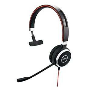 Jabra Evolve 40 UC Mono Headset – Unified Communications Headphones for VoIP Softphone with Passive Noise Cancellation…
